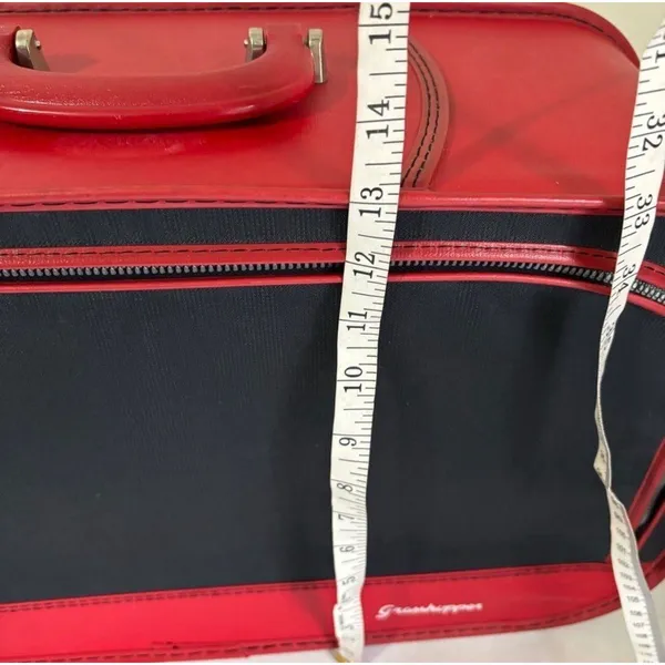 Vintage Grasshopper Black & Red Carry-On Suitcase Semi-Hard Shell Luggage 1970s - Image 8