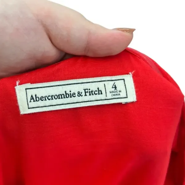 Abercrombie and Fitch Dress Sheath Tie Off the Shoulder Linen‎ Blend Red Size 4 - Image 14