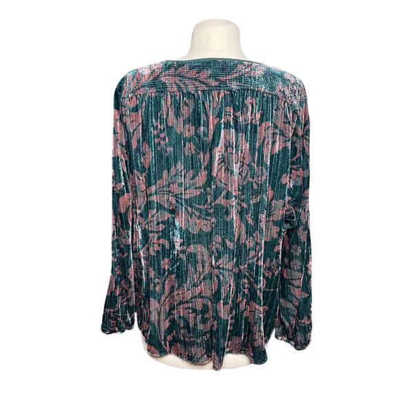 ANTHROPOLOGIE Women’s Boho Faustine Floral Velvet Peasant Top - Image 7