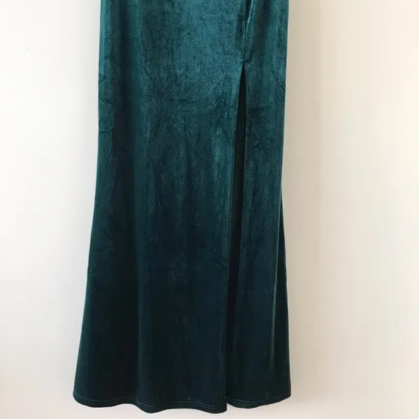 Lulus Luxurious Allure Emerald Green Velvet Strapless Maxi Dress, Size Medium - Image 14