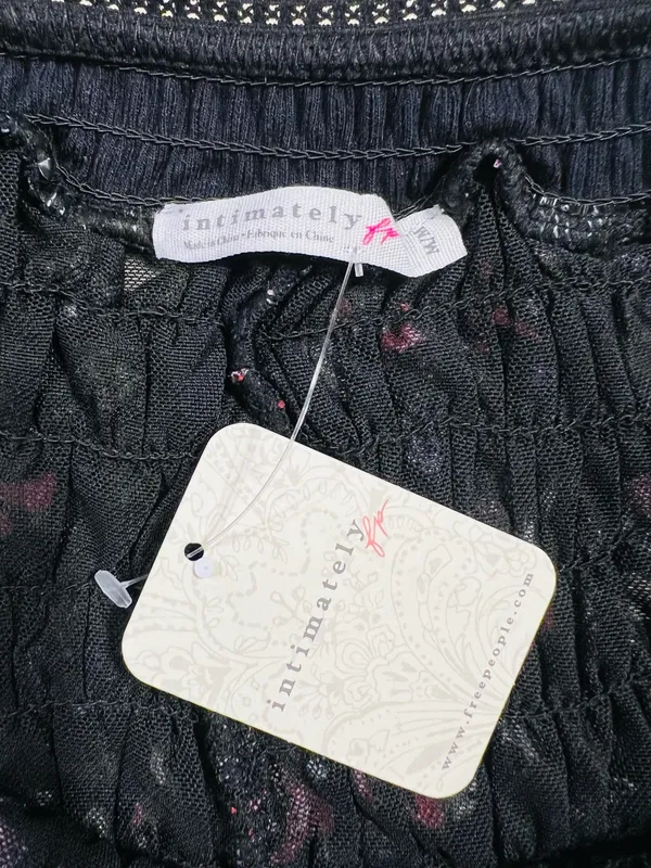 FREE PEOPLE Feeling For Lace Black Pink Floral Shorts Ruffles Girly Size Medium - Image 8
