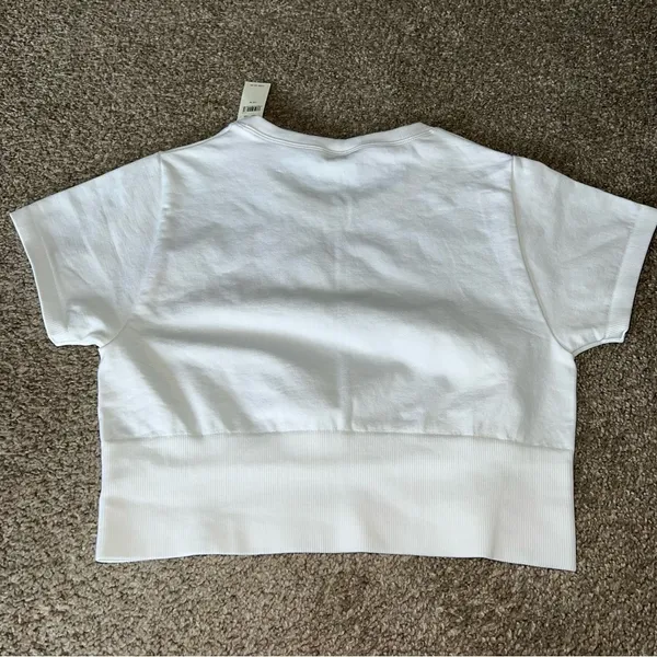 Aerie Sidewalk Seamless Cropped T-Shirt - White Medium - Image 3