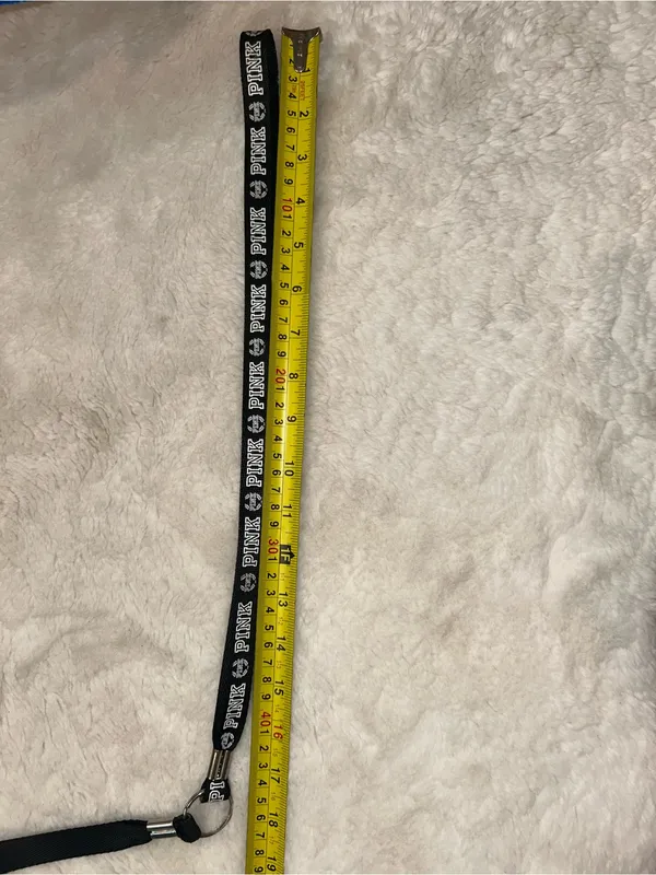 Victoria's Secret Black Lanyard with Pink Logo key chain - Image 2