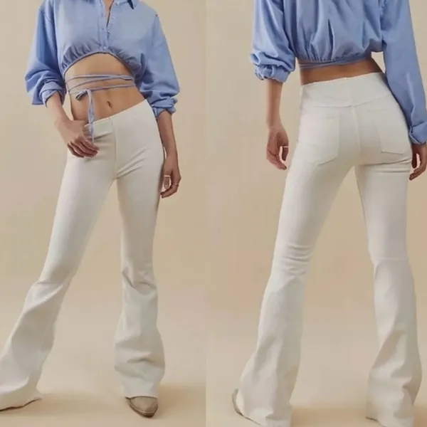 NWT Free People Penny Pull on Flare Jeans ~ White~ size 32 🤍 - Image 2
