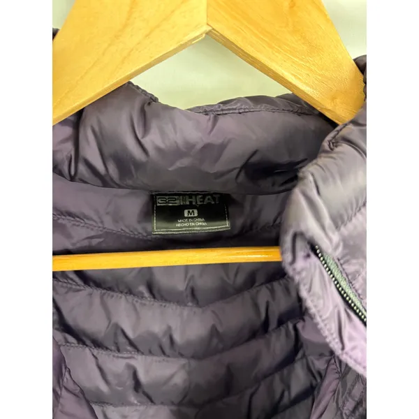 32 Degrees Heat Purple Quilted Zip Up Jacket Size Medium - Image 3