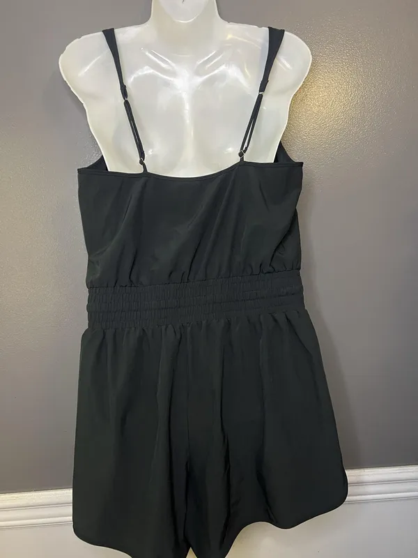 Abercrombie & Fitch Romper Womens Small Black Scoop Drawstring Waist Pockets - Image 5