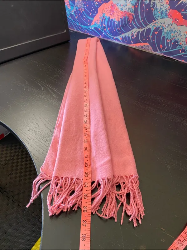 Pink Women's Fringe Scarf - Unbranded - Image 4
