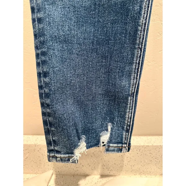 NWT Flying Monkey Stunned Straight Leg Jeans Size 27 Distressed Dark‎ Wash - Image 11