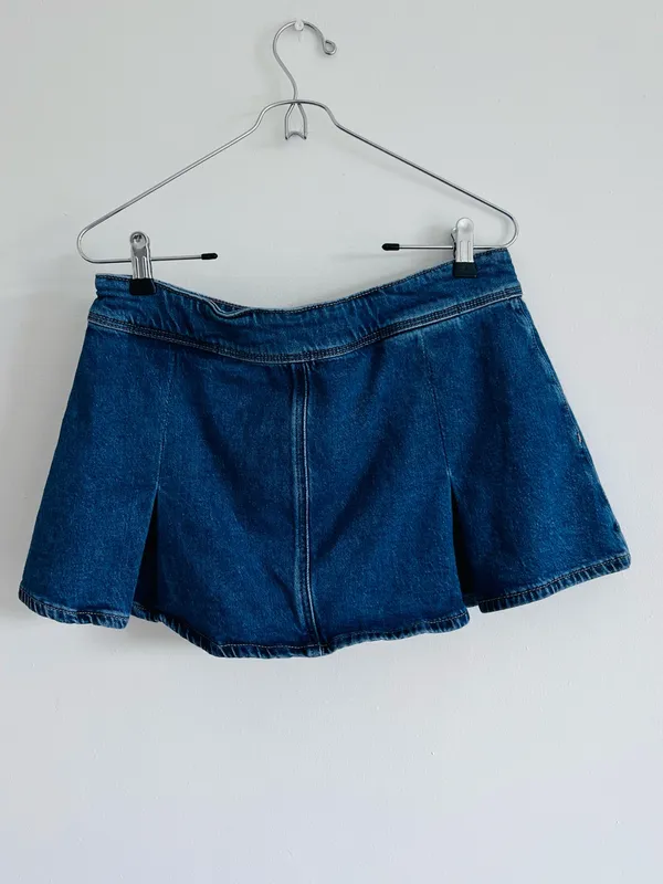American Eagle Pleated Denim Mini Skirt • Y2K Preppy - Image 4