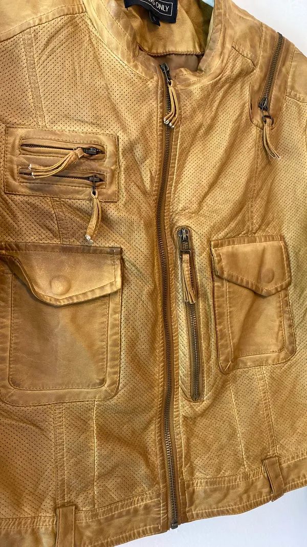 Members Only Camel Colored Leather Jacket - Image 5