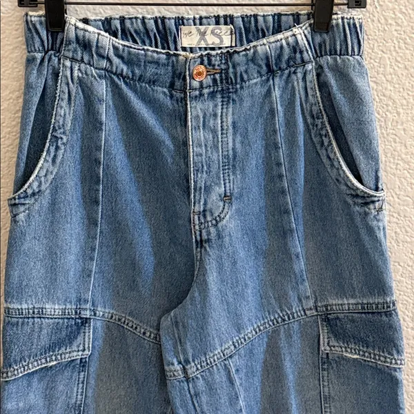 We The Free All Star Cargo Pull On Button Fly Baggy Jeans Size XS - Image 4