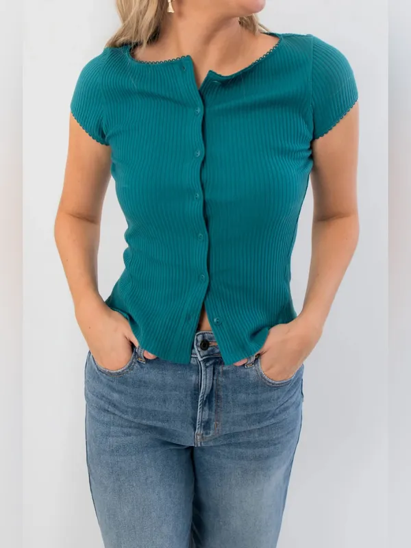 NWT Free People FP Intimately Most Wanted Cardi - Bayside Turquoise - XS - Image 3