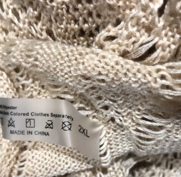 Crochet coverup dress adjustable Tan Size XXL - Image 5