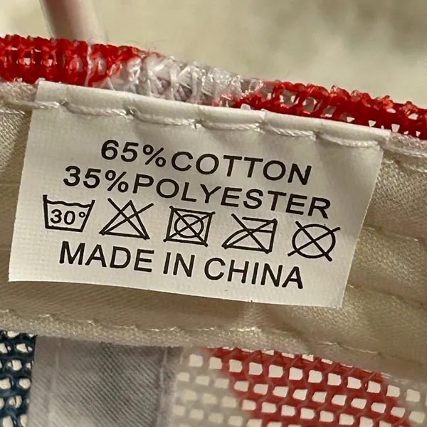 American Flag Mesh Back Trucker Hat Pony Cap. White - Image 7