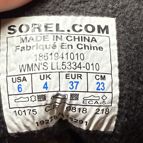 NWT Sorel Women's Winter Boots Grey Wool‎ Waterproof Insulated Cozy Snow Size 6 - Image 8