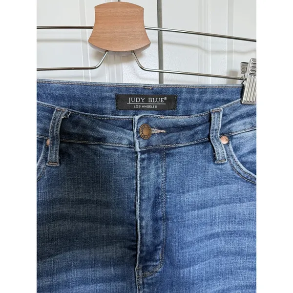 Judy Blue Jeans Women 13/31 Blue Denim Control Top Flare High Rise Stretch - Image 6