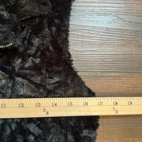Armani Exchange Reversible Faux Fur Vest Black Full Zip Pockets Small Luxury - Image 3
