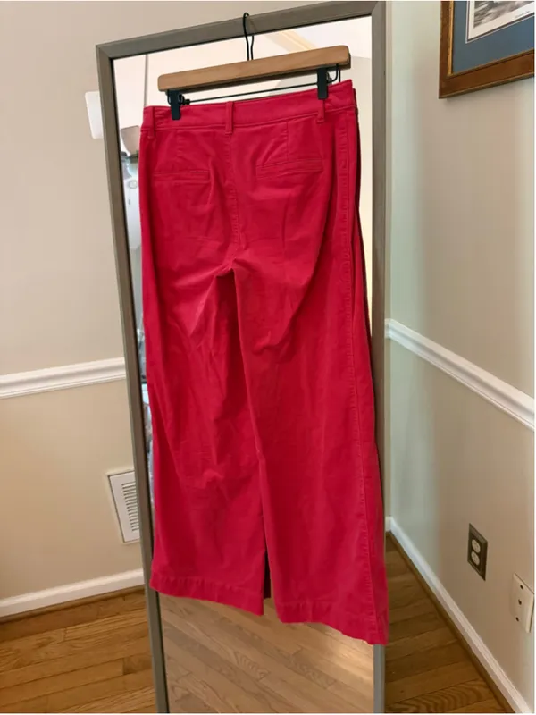 Women's LOFT The Palmer Wide Leg Pants Red Size 4 - Image 5