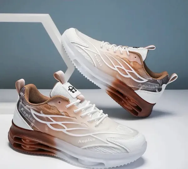 Stylish Gradient Sneakers White Size 9 - Image 3