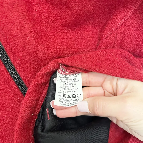 IBEX Red Merino Wool Vest Sz XS - Image 3
