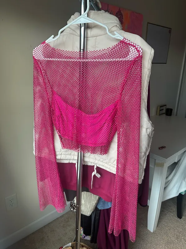 Windsor Pink Fishnet Long Sleeve - Image 2