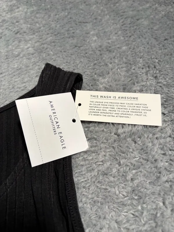NWT American Eagle Black Ribbed Tank top Dress large MSRP$40 - Image 5