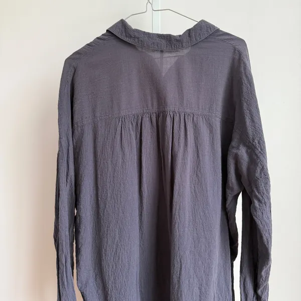 Free people shirt‎ women's size XS love, her madly, gauze, oversized shirt, blue - Image 8