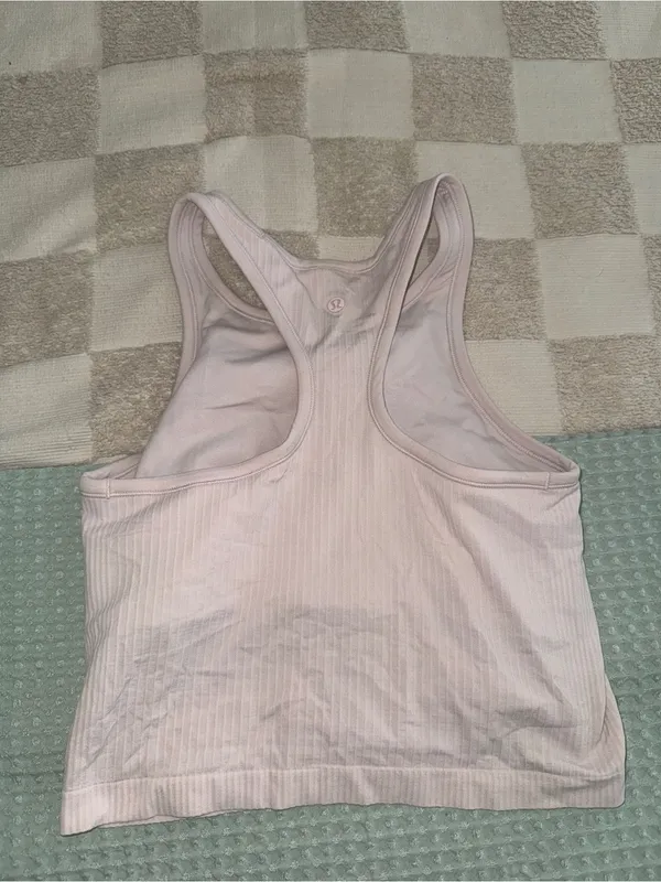 Lululemon‎ Ebb to Street Cropped Racerback Tank Top Flush Pink size 8 - Image 3