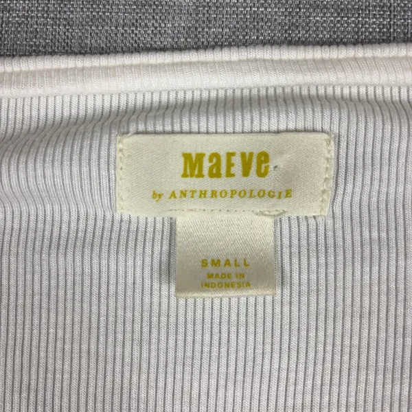 Maeve Anthropologie Baby Girl Shirt Womens Small White Square Neck Long Sleeve - Image 3