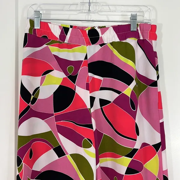 V Cristina Small Pink and Black Pop Art Wide Leg Pants - Image 4