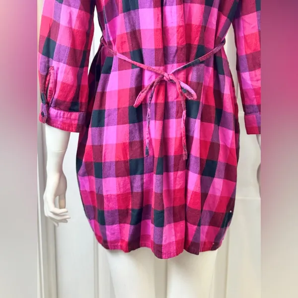 Victoria’s Secret PINK 100% Cotton Y2K Red/Black Plaid Shirt S Large F2 - Image 9