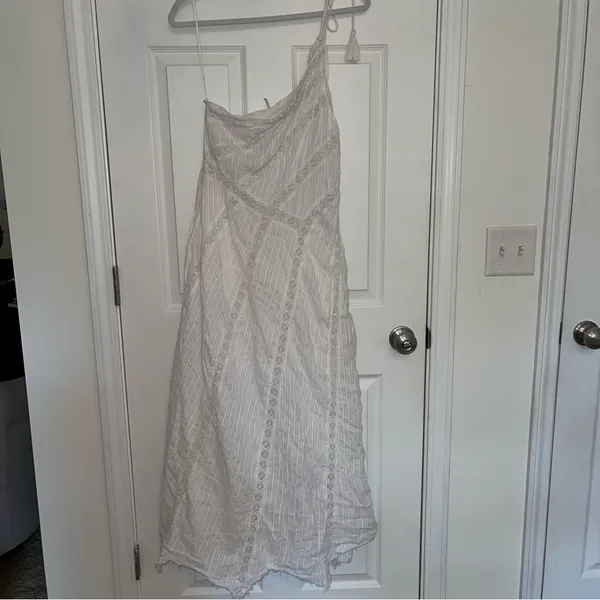 NWOT Free People White Bella One Shoulder Maxi Dress Boho - Size S‎ - Image 7