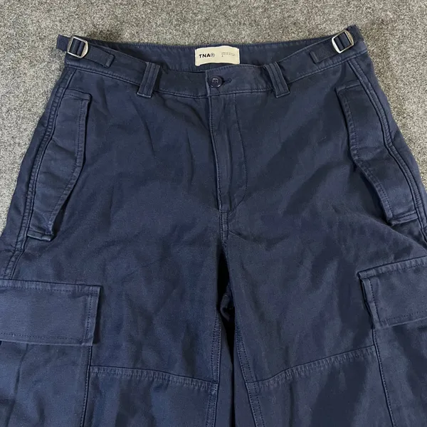 TNA Aritzia Surplus Division Navy Blue Cargo‎ Pants Wide Leg Women Size 4 - Image 8