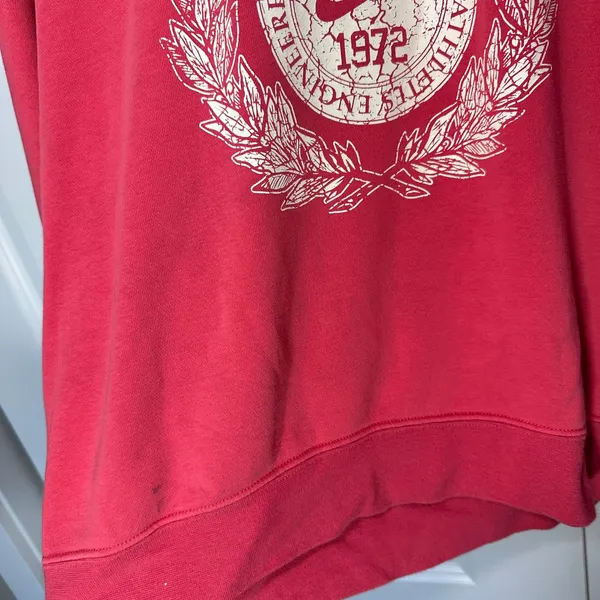 Nike Sweatshirt Womens M Pink Graphic EST 1972 Collegiate Crewneck Pullover - Image 3
