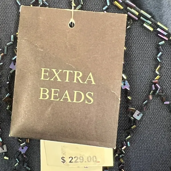 J Kara Beaded Sleeveless Popover Sheath Dress Iridescent Sequin Navy‎ Size 14 - Image 12