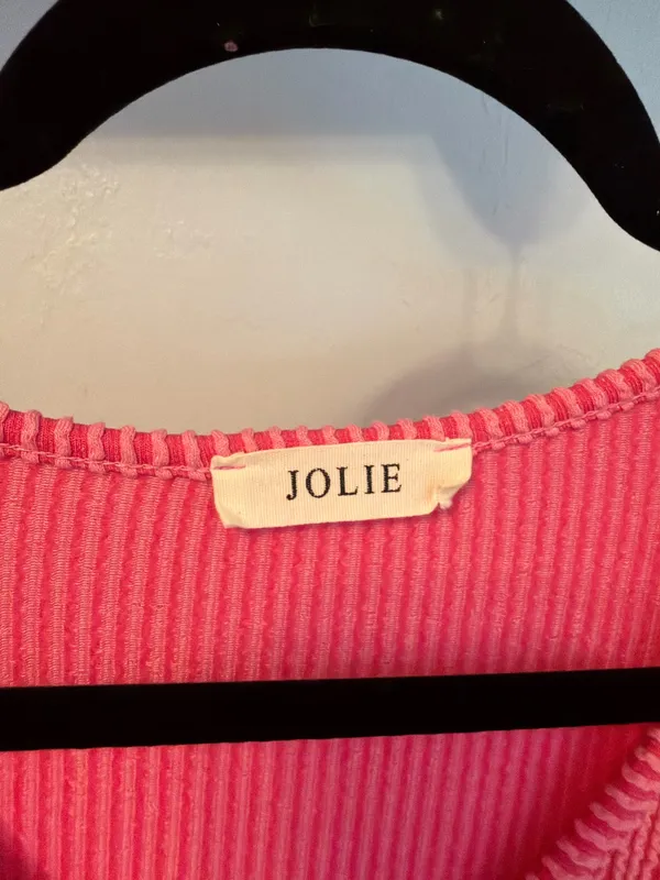 pink ribbed blouse jolie size M Size M - Image 3