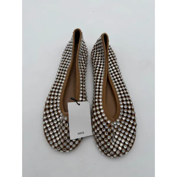 MNG Mango Glam Rhinestone Die Cut Ballet Casual Cream Elegant Flats EU 40 US 9 - Image 4