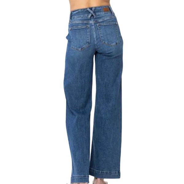 Judy Blue High Waist Double Button Wide Leg 82558 Size 11 / 30 - Image 6