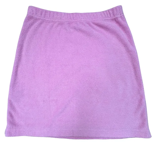 White Fox Pink Terry Cloth Mini Skirt Lined Casual XS Feminine y2k beach‎ - Image 5