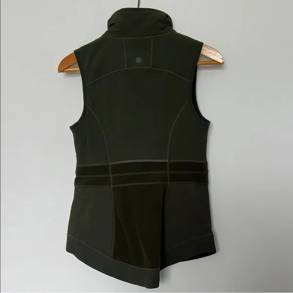 Athleta Vest Womens Small Green Outlander Fleece Zip Up‎ - Image 2