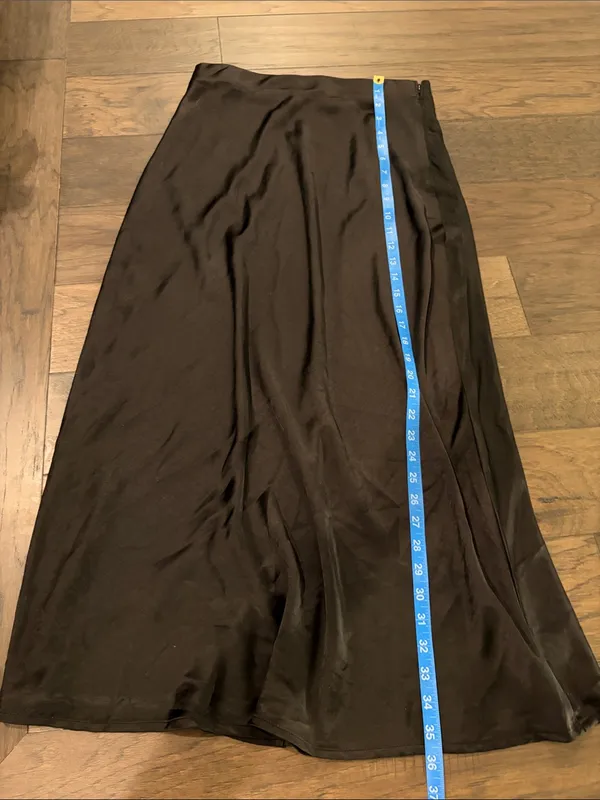 New With Tags By February Black Satin Slip Skirt Sz M - Image 6