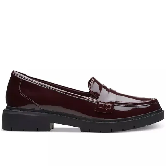 Clarks Westlynn Ayla Round-Toe Penny Loafers in Burgundy, Size 7, NEW - Image 2