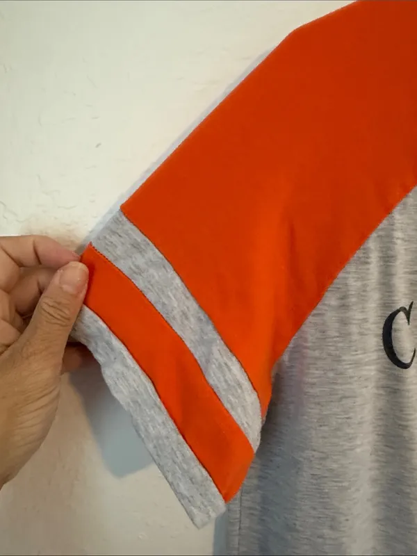 Women’s Grey & Orange Raglan Halloween Graphic Tee - "Come, We Fly" Size Ladge - Image 5