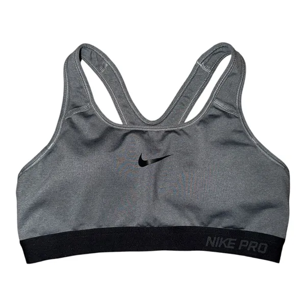 Nike Pro Gray Padded Sports Bra, Medium - Image 2
