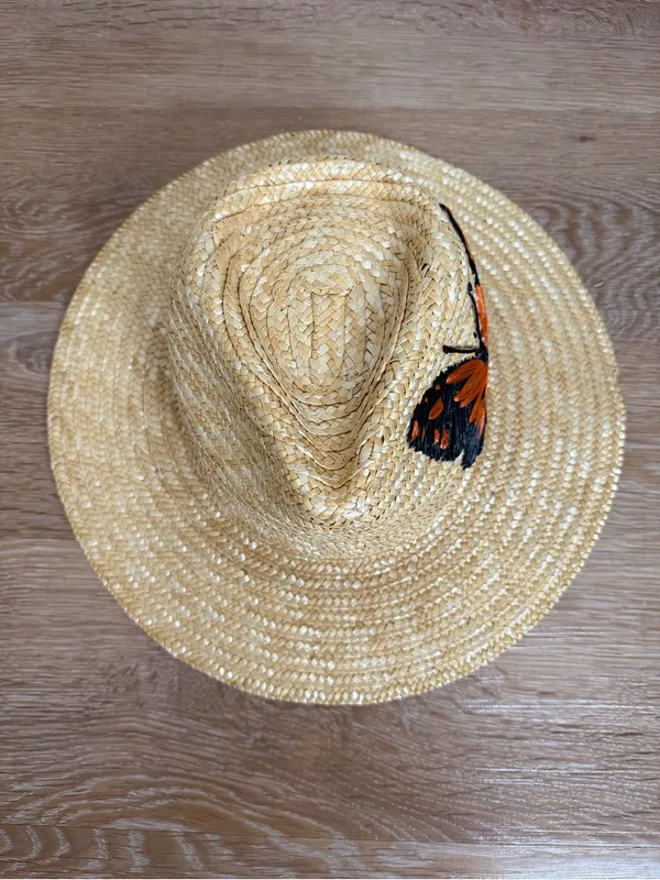 San Diego Hat Embroidered Butterfly Straw Women's Hat, OS - Image 7