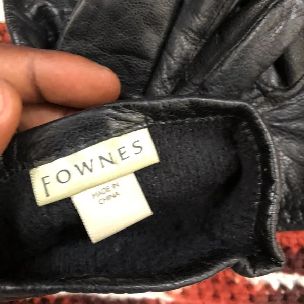 Vintage 90s Fownes Leather Driving Biker Gothic Grunge Gloves Winter Fashion - Image 3