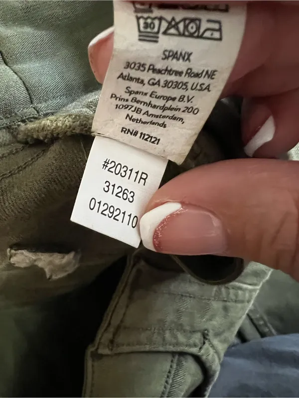 Spanx Stretch Twill Shaping Sage Green Utility Cargo Ankle Pants - Image 10