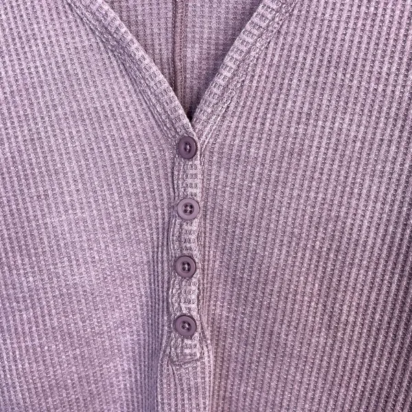 Zyia Dont Wake Me Up Lilac Purple Thermal Waffle Knit Lounge Sleep Top XL new - Image 4
