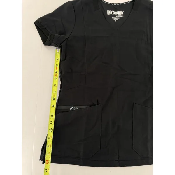 Greys Anatomy Scrub Top Size Small Love V-Neck 4 Pocket Zipper - Image 10