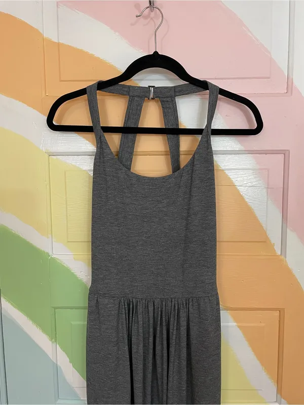 Halara Backless U Neck Twisted Harem Gray Jumpsuit w Pockets Sz M 💚🎀 - Image 5